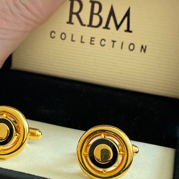 Cufflinks Vintage RBM Collection Black & Gold - Picture 5 of 8